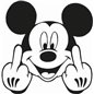 Mickey mouse giving the finger Sticker Mickey mouse giving the finger Sticker