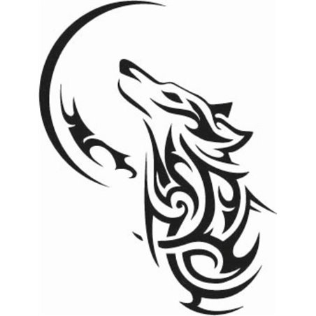 Tribal Howling Wolf Sticker