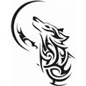 Tribal Howling Wolf Sticker