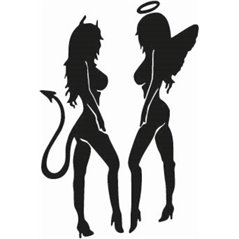 Lady Devil And Angel Sticker