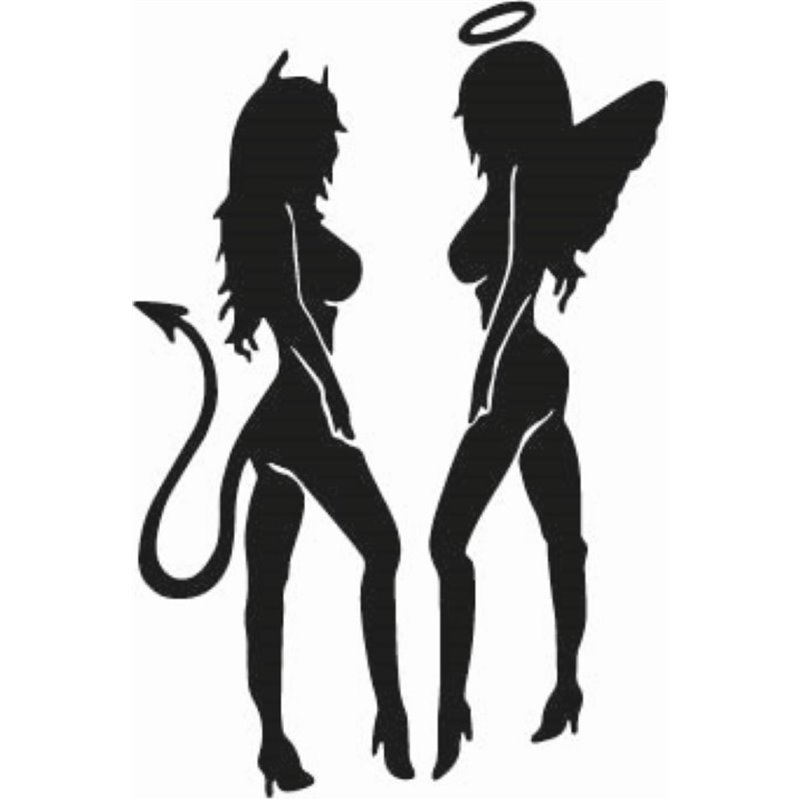 Lady Devil And Angel Sticker Lady Devil And Angel Sticker