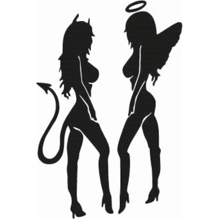 Lady Devil And Angel Sticker
