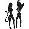 Lady Devil And Angel Sticker