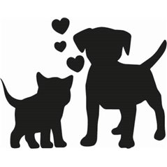 Cute Puppy And Kitten Love sticker 