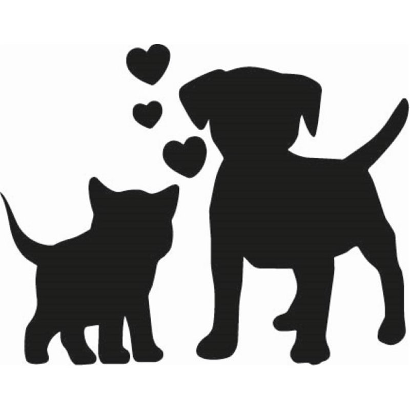 Cute Puppy And Kitten Love sticker Cute Puppy And Kitten Love sticker