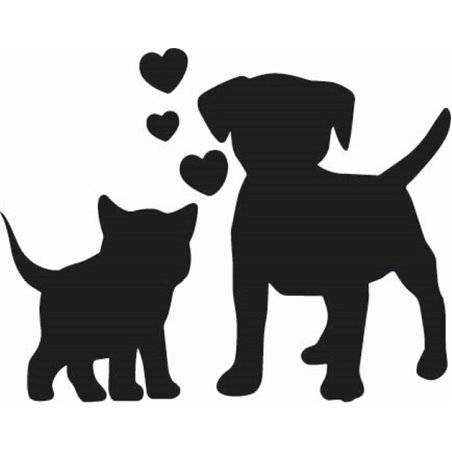 Cute Puppy And Kitten Love sticker 