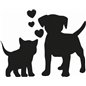 Cute Puppy And Kitten Love sticker Cute Puppy And Kitten Love sticker