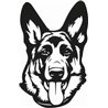 German Shepard Head Sticker 