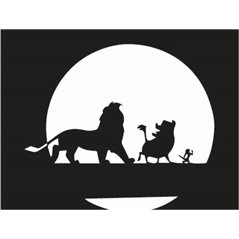 Lion King Simba, Pumbaa and Timon Full Moon Sticker 