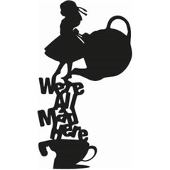 Alice In Wonderland We're All Here Sticker
