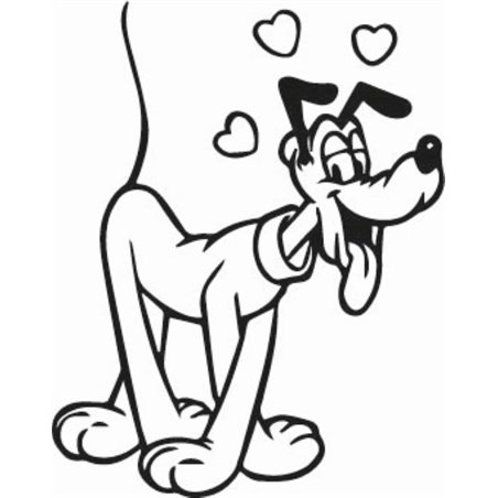 Pluto With Love Hearts Sticker