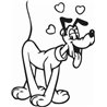 Pluto With Love Hearts Sticker