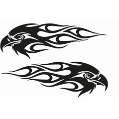 Tribal Eagle Heads Sticker