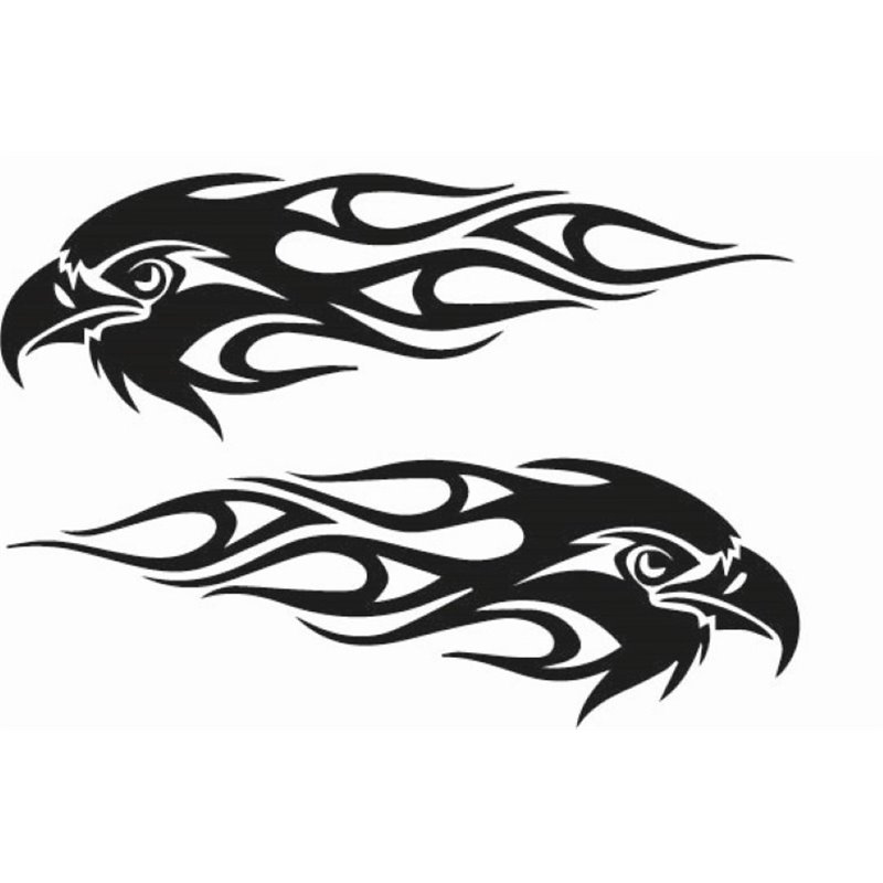 Tribal Eagle Heads Sticker Tribal Eagle Heads Sticker