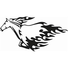 Flaming Horse Sticker