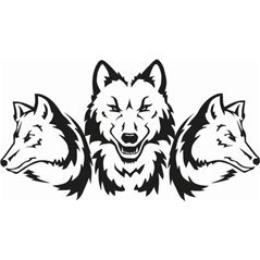 3 wolves Sticker