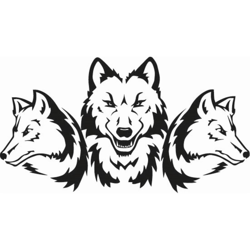 3 wolves Sticker