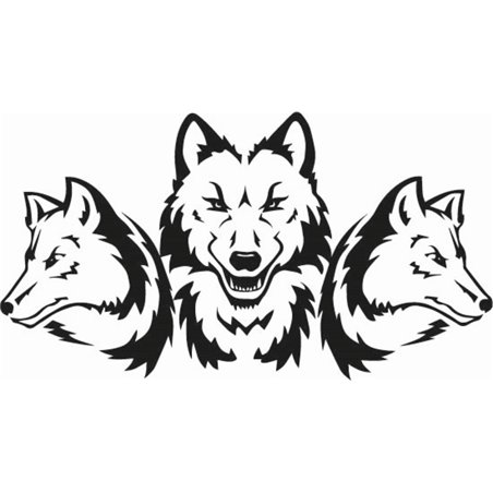 3 wolves Sticker