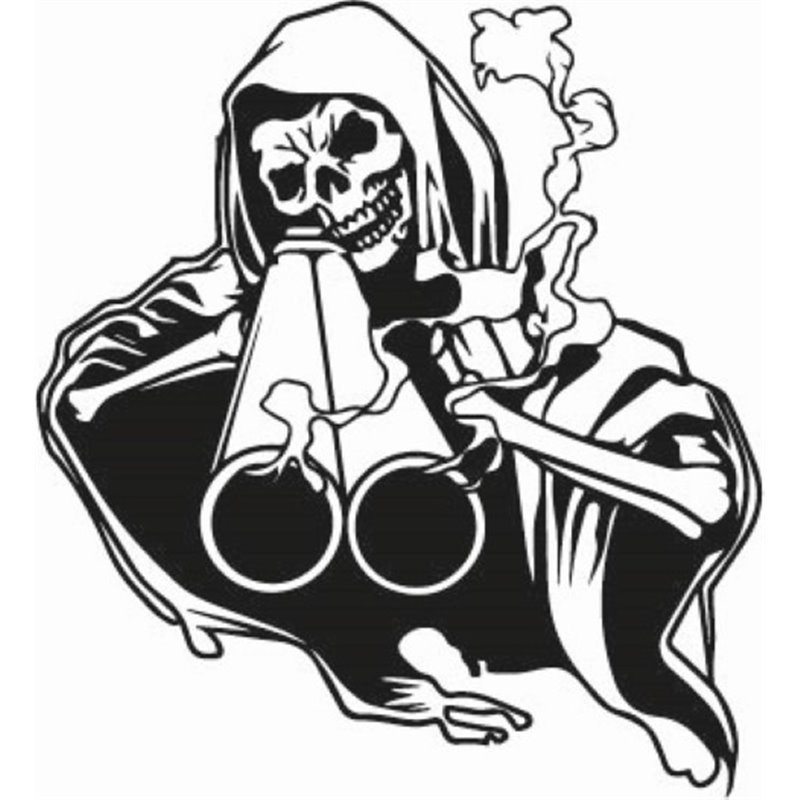 Grim Reaper With Shotgun Sticker