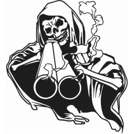 Grim Reaper With Shotgun Sticker