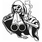 Grim Reaper With Shotgun Sticker