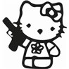 Hello Kitty With Hand Gun Sticker