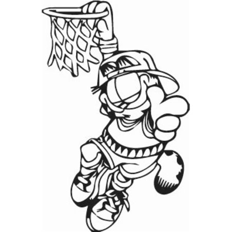 Basketball Garfield Sticker