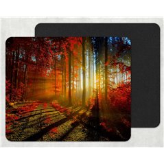 autumn red forest Mouse Mat