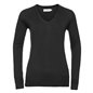 Russell Collection Ladies Cotton Acrylic V Neck Sweater