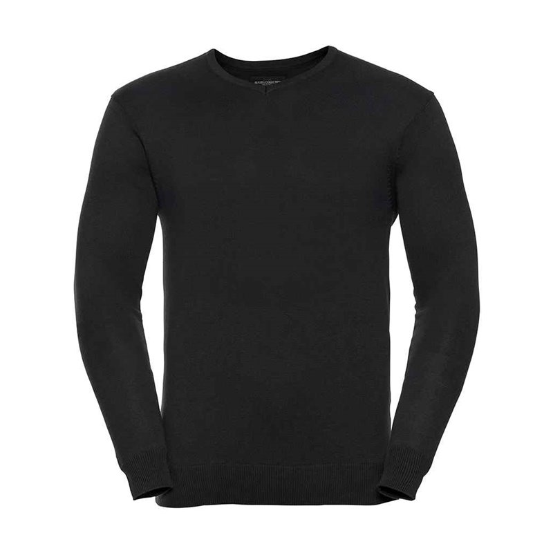 Russell Collection Cotton Acrylic V Neck Sweater