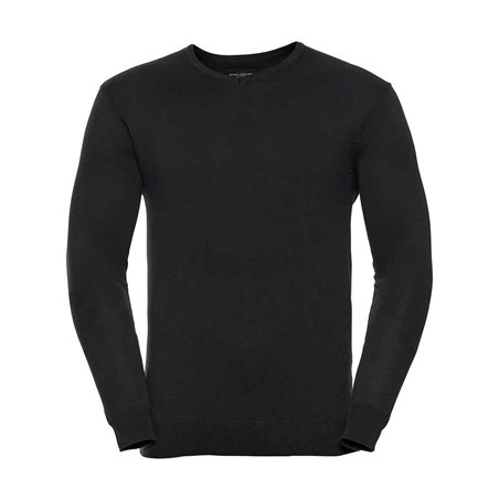 Russell Collection Cotton Acrylic V Neck Sweater