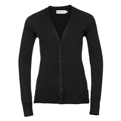 Russell Collection Ladies Cotton Acrylic V Neck Cardigan