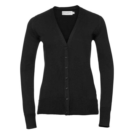 Russell Collection Ladies Cotton Acrylic V Neck Cardigan