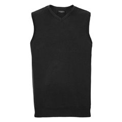 Russell Collection Sleeveless Cotton Acrylic V Neck Sweater