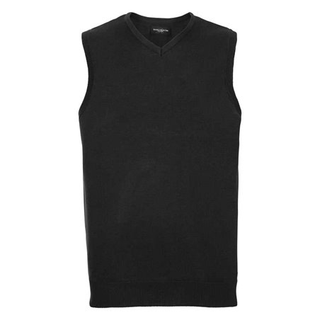 Russell Collection Sleeveless Cotton Acrylic V Neck Sweater