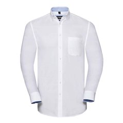 Russell Collection Tailored Long Sleeve Washed Oxford Shirt