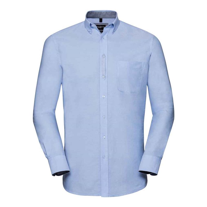 Russell Collection Tailored Long Sleeve Washed Oxford Shirt