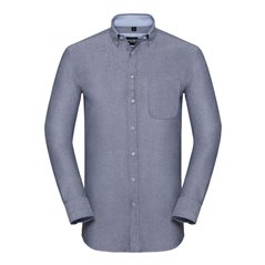 Russell Collection Tailored Long Sleeve Washed Oxford Shirt