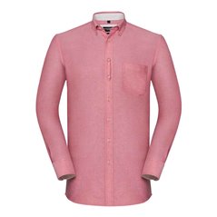 Russell Collection Tailored Long Sleeve Washed Oxford Shirt
