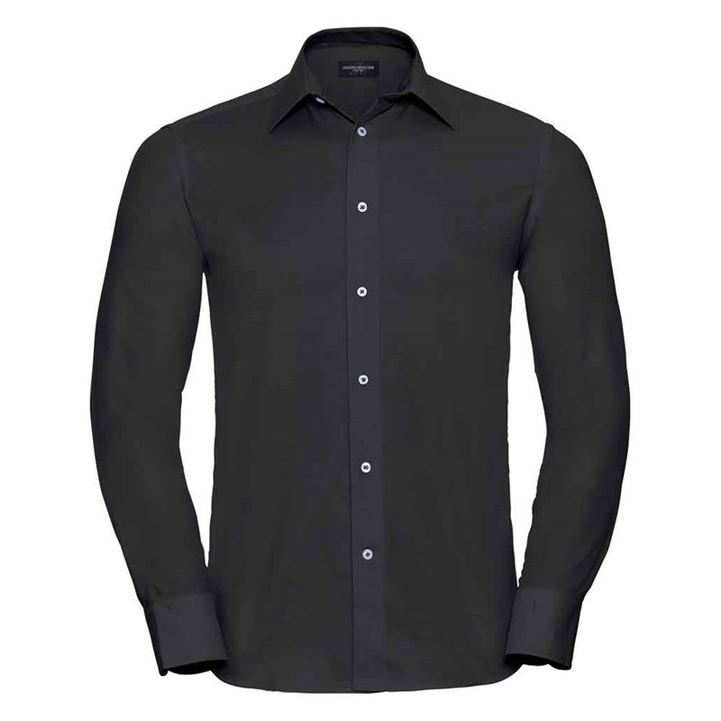 Russell Collection Long Sleeve Tailored Oxford Shirt