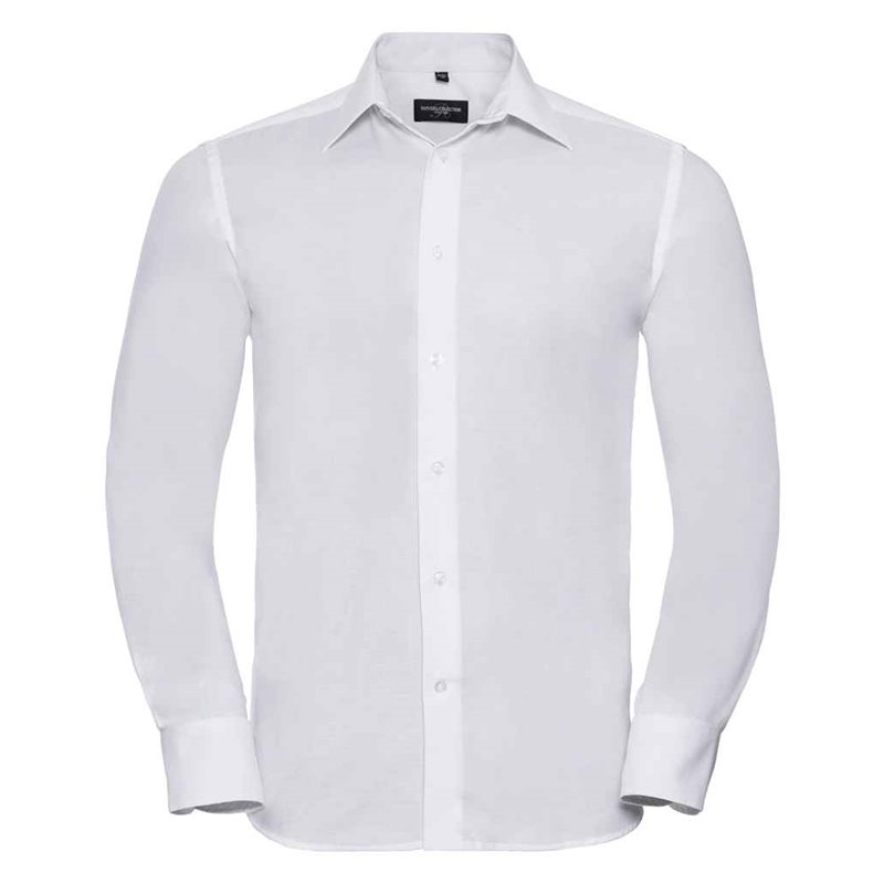 Russell Collection Long Sleeve Tailored Oxford Shirt
