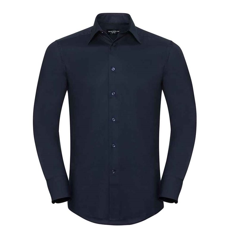 Russell Collection Long Sleeve Tailored Oxford Shirt