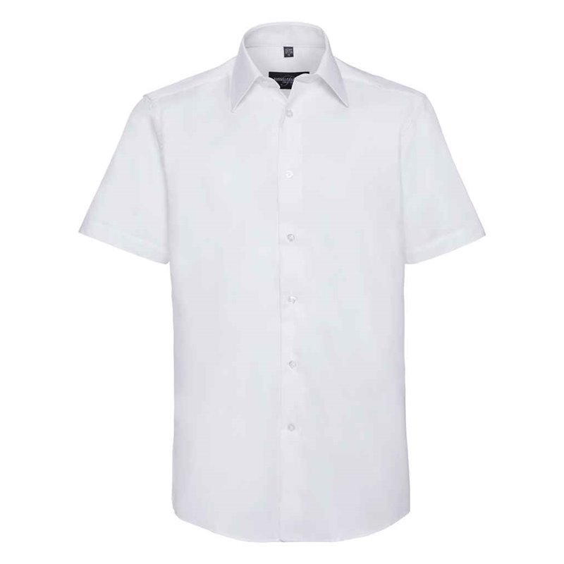 Russell Collection Short Sleeve Tailored Oxford Shirt