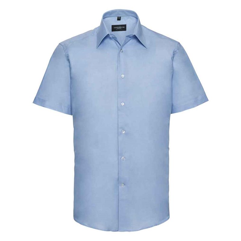 Russell Collection Short Sleeve Tailored Oxford Shirt