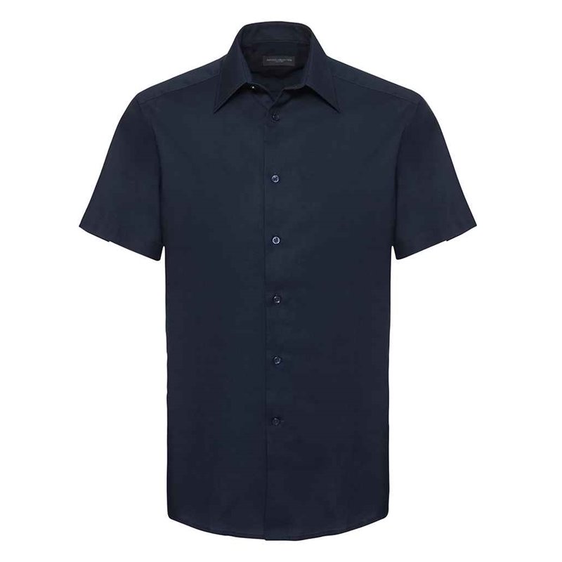 Russell Collection Short Sleeve Tailored Oxford Shirt