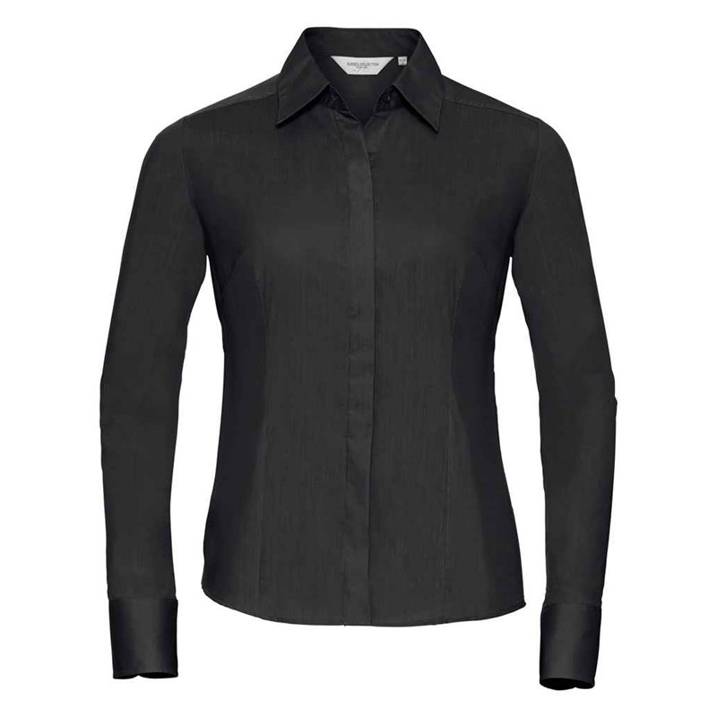 Russell Collection Ladies Long Sleeve Fitted Poplin Shirt