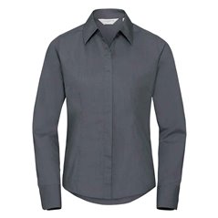 Russell Collection Ladies Long Sleeve Fitted Poplin Shirt