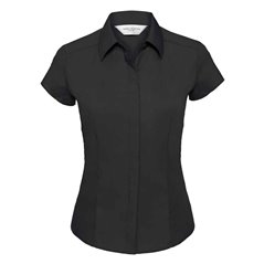 Russell Collection Ladies Cap Sleeve Fitted Poplin Shirt