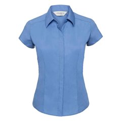 Russell Collection Ladies Cap Sleeve Fitted Poplin Shirt