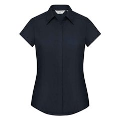 Russell Collection Ladies Cap Sleeve Fitted Poplin Shirt